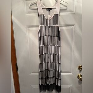 Silver Dagger Dress NWT White with Black Chains Size Large